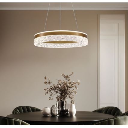 Eritav elegantne kuldne ripplühter kaablil FROZI LED/32W/230V, läbimõõt 50 cm