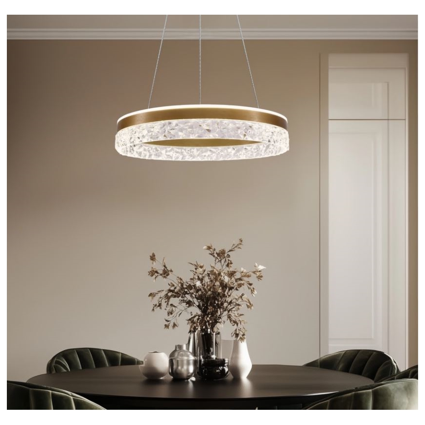 Eritav elegantne kuldne ripplühter kaablil FROZI LED/32W/230V, läbimõõt 50 cm