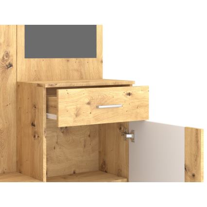 Esiku seinakomplekt peegliga NOLAN artisan-tamm/valge