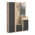 Esiku seinakomplekt peegliga NOLAN, pruun/grafiit