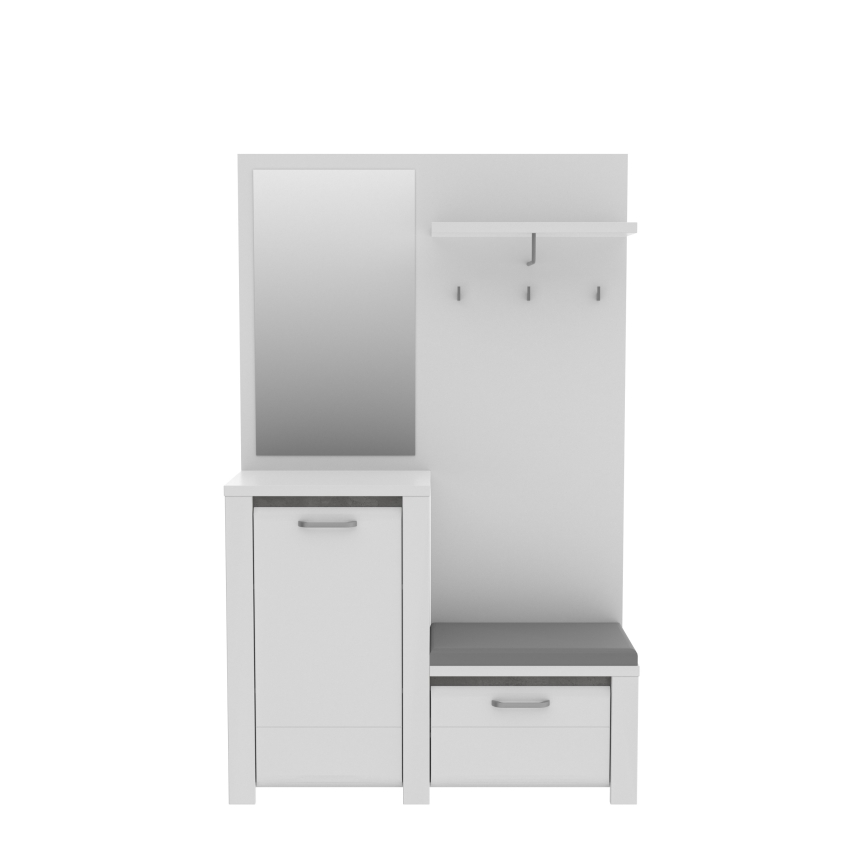 Esikusein peegliga HIRO valge/hall