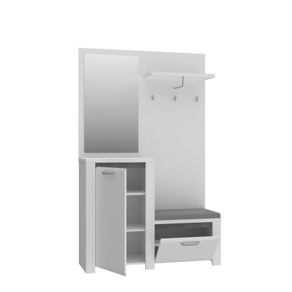 Esikusein peegliga HIRO valge/hall