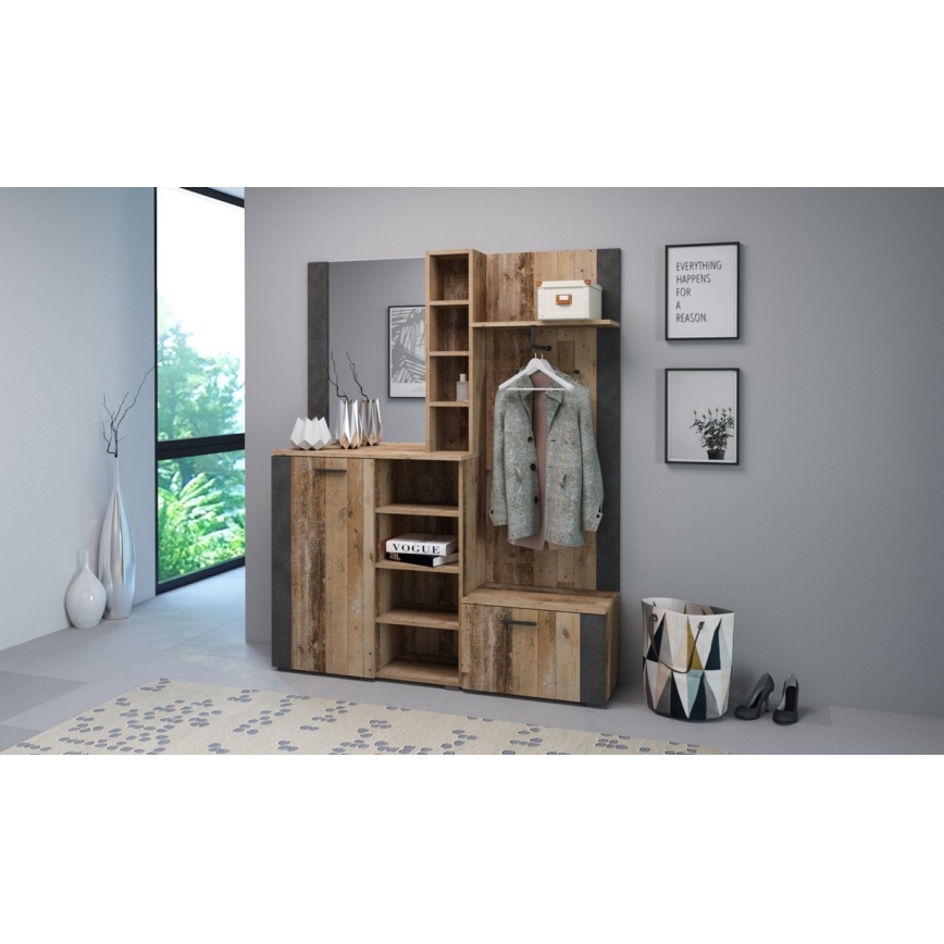 Esikusein peegliga KEVIN pruun/must