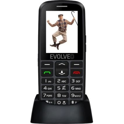 Evolveo - EasyPhone EG, 4G-mobiiltelefon eakatele, must