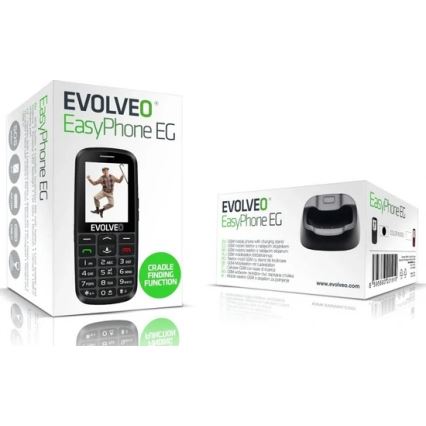 Evolveo - EasyPhone EG, 4G-mobiiltelefon eakatele, must