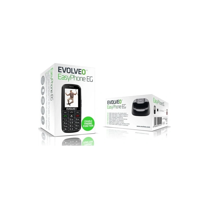Evolveo - EasyPhone EG, 4G-mobiiltelefon eakatele, must