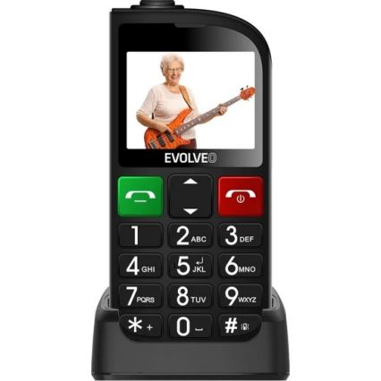 Evolveo - EasyPhone FL, eakatele mõeldud mobiiltelefon, must