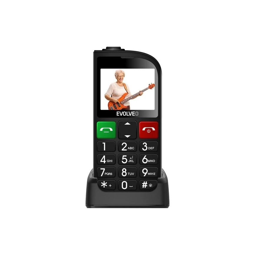 Evolveo - EasyPhone FL, eakatele mõeldud mobiiltelefon, must