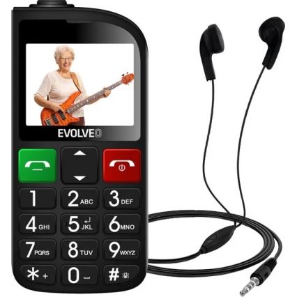 Evolveo - EasyPhone FL, eakatele mõeldud mobiiltelefon, must