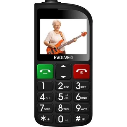 Evolveo - EasyPhone FL, eakatele mõeldud mobiiltelefon, must