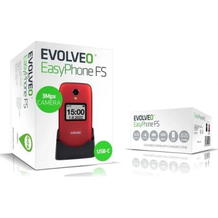 Evolveo - EasyPhone FS, klapiga mobiiltelefon 2.8 punane