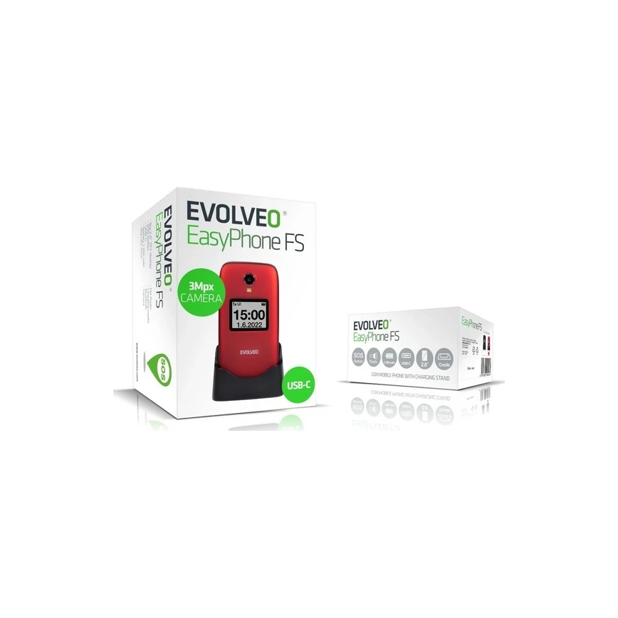 Evolveo - EasyPhone FS, klapiga mobiiltelefon 2.8 punane