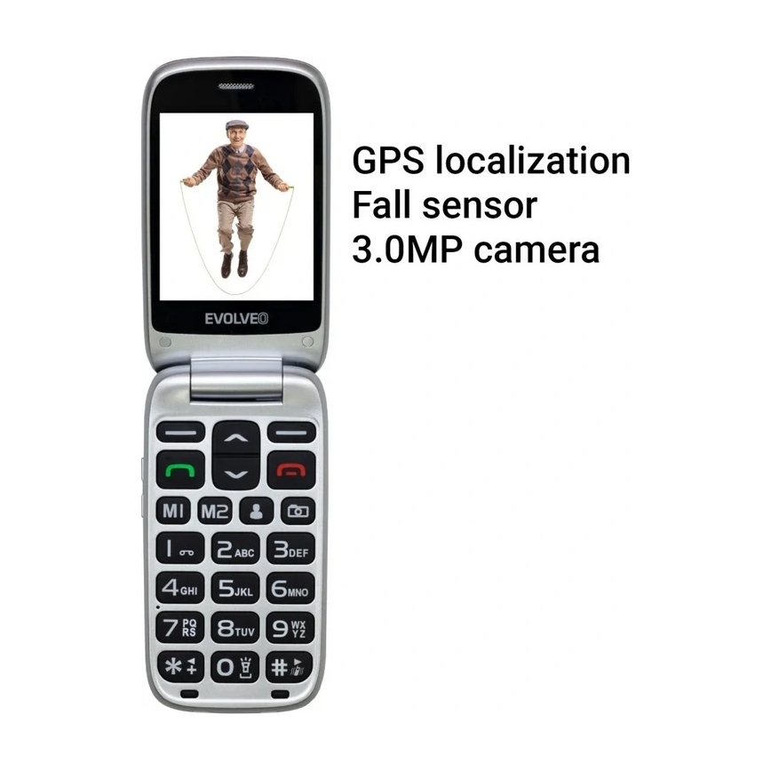Evolveo - EasyPhone FS klapptelefon eakatele 2.8 punane