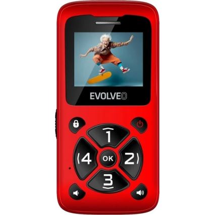 Evolveo - EasyPhone ID eakatele mõeldud mobiiltelefon, punane