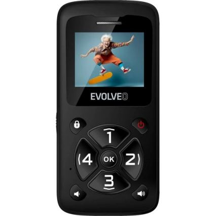 Evolveo - EasyPhone ID, mobiiltelefon eakatele, must