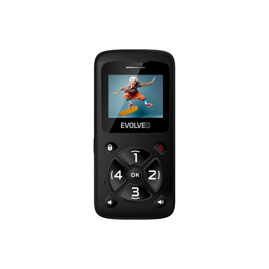 Evolveo - EasyPhone ID, mobiiltelefon eakatele, must