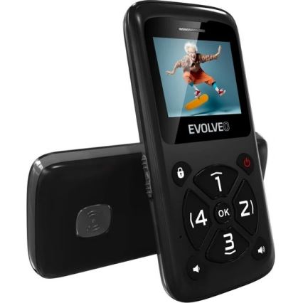 Evolveo - EasyPhone ID, mobiiltelefon eakatele, must
