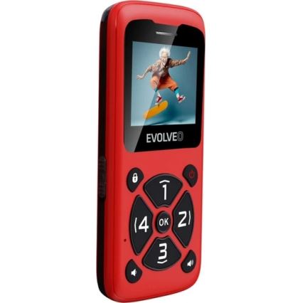 Evolveo - EasyPhone ID mobiiltelefon eakatele, punane
