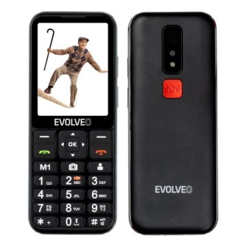 Evolveo - EasyPhone LT 4G eakatele mõeldud must mobiiltelefon