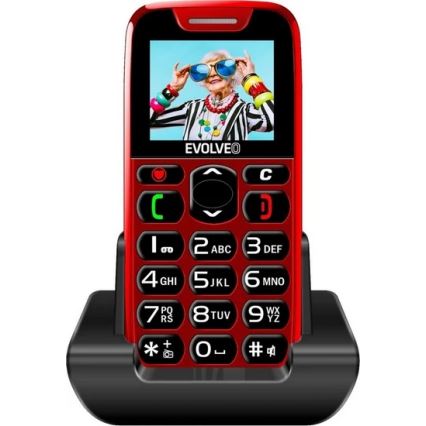 Evolveo - EasyPhone, mobiiltelefon eakatele, punane