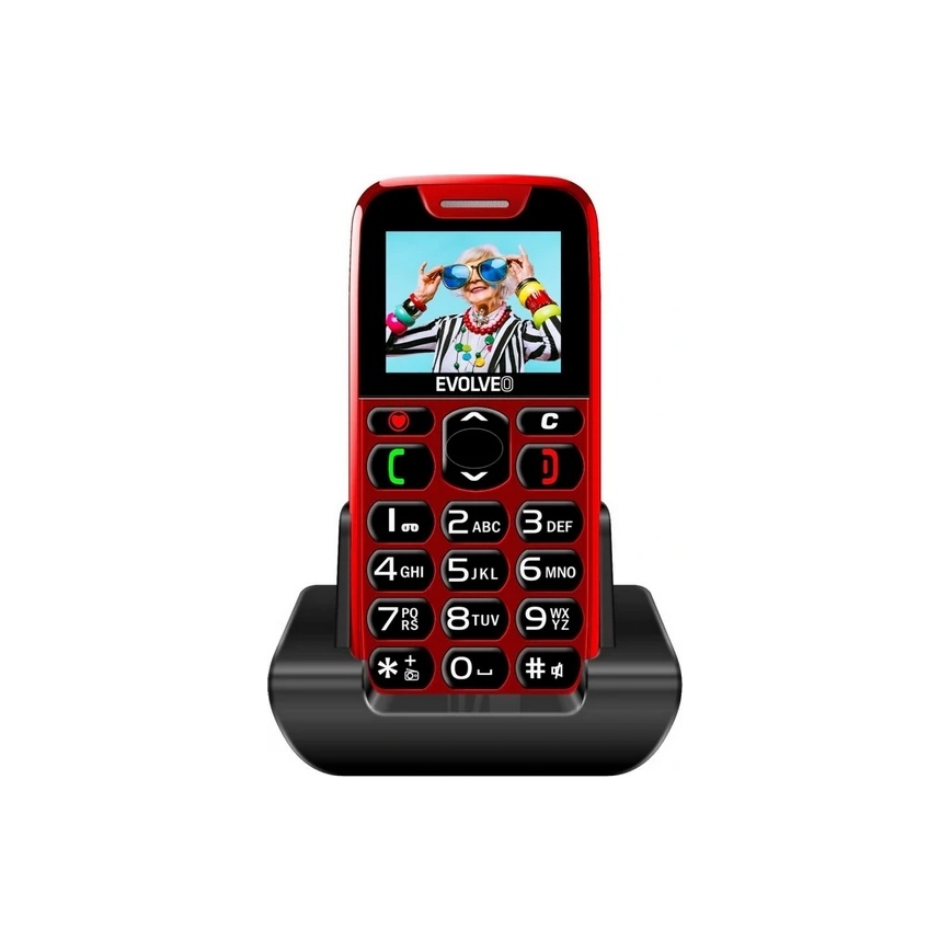 Evolveo - EasyPhone, mobiiltelefon eakatele, punane