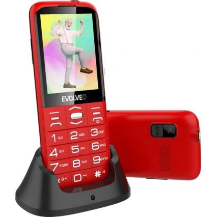 Evolveo - EasyPhone XO, eakatele mõeldud mobiiltelefon, punane