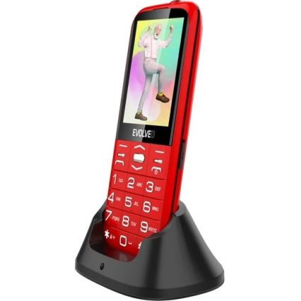 Evolveo - EasyPhone XO, eakatele mõeldud mobiiltelefon, punane