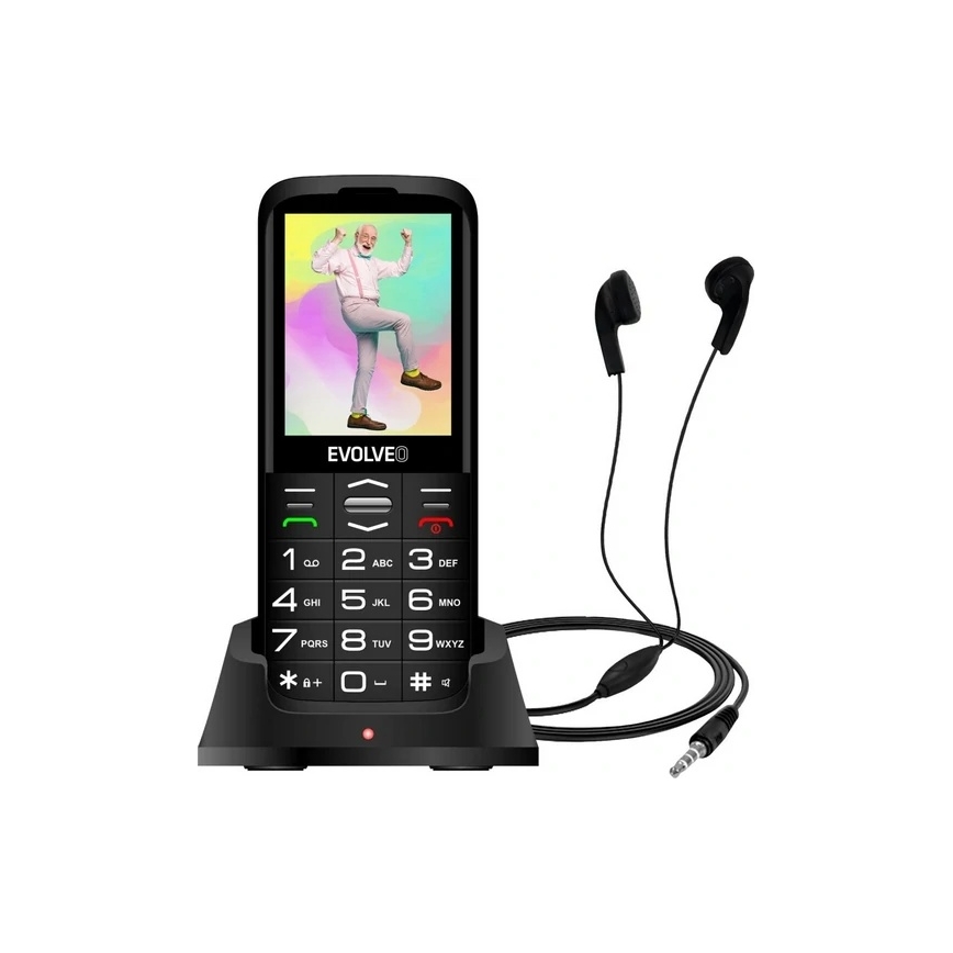 Evolveo - EasyPhone XO mobiiltelefon eakatele, must