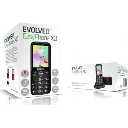 Evolveo - EasyPhone XO mobiiltelefon eakatele, must
