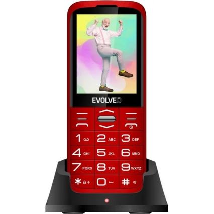 Evolveo - EasyPhone XO, mobiiltelefon eakatele, punane