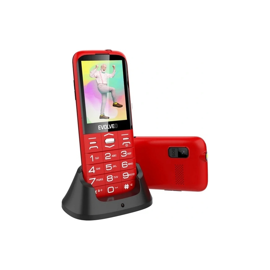 Evolveo - EasyPhone XO, mobiiltelefon eakatele, punane
