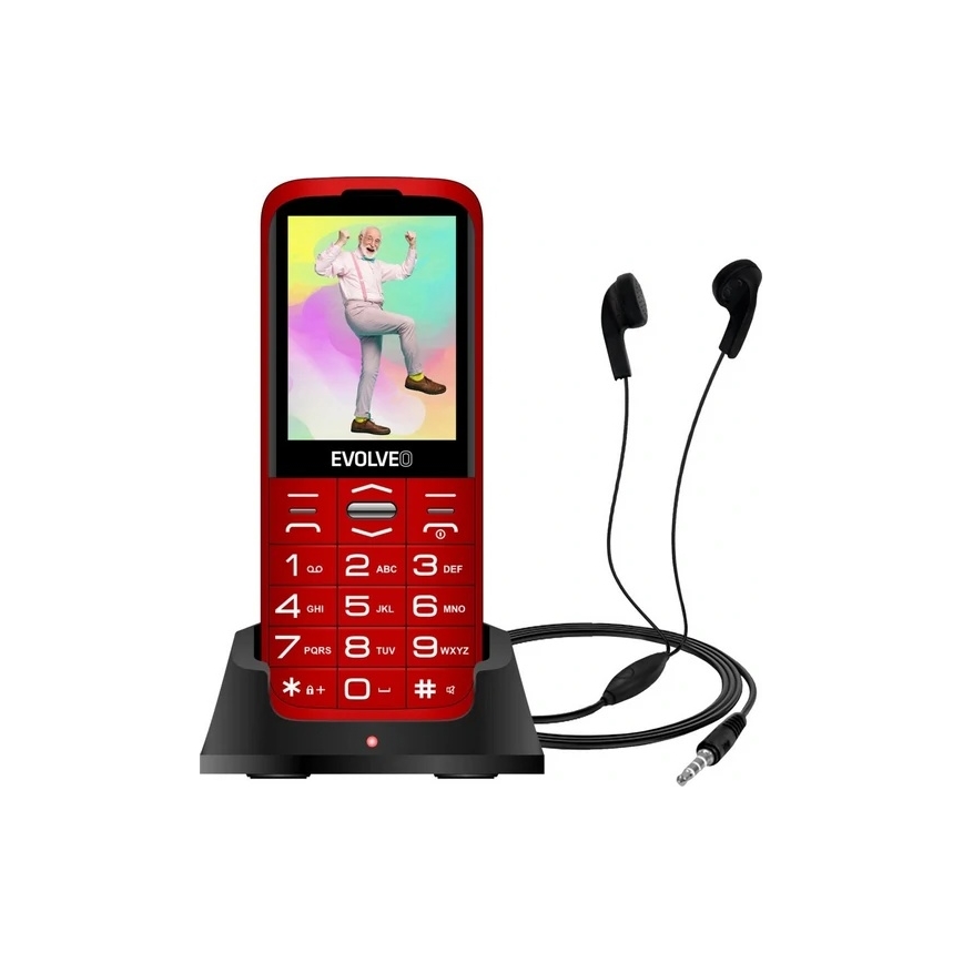 Evolveo - EasyPhone XO, mobiiltelefon eakatele, punane