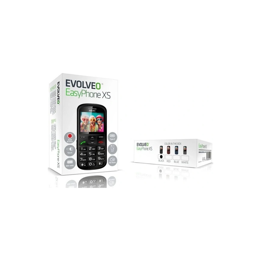 Evolveo - EasyPhone XS, mobiiltelefon eakatele, must
