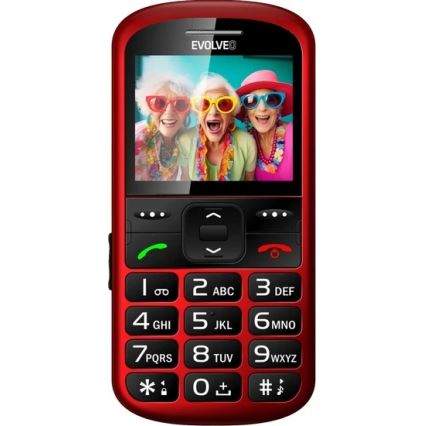Evolveo - EasyPhone XS, mobiiltelefon eakatele, punane