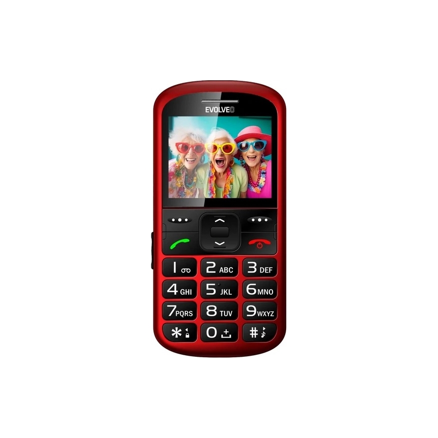 Evolveo - EasyPhone XS, mobiiltelefon eakatele, punane