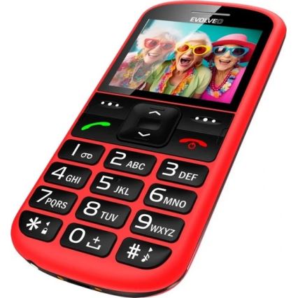 Evolveo - EasyPhone XS, mobiiltelefon eakatele, punane