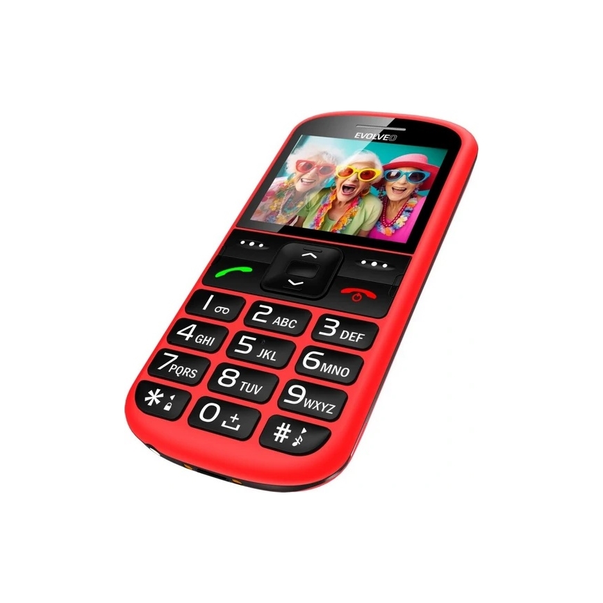 Evolveo - EasyPhone XS, mobiiltelefon eakatele, punane