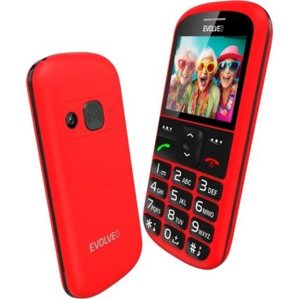 Evolveo - EasyPhone XS, mobiiltelefon eakatele, punane