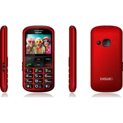 Evolveo - EasyPhone XS, mobiiltelefon eakatele, punane