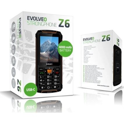 Evolveo - StrongPhone H1, veekindel Dual SIM-telefon, must/hõbedane