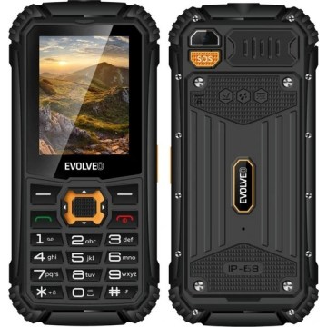 Evolveo-StrongPhone Q1, veekindel Dual SIM-telefon, must-oranž