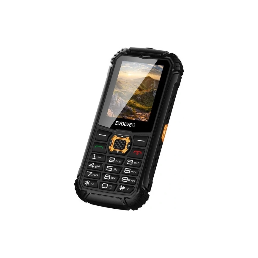 Evolveo - StrongPhone Q1, veekindel Dual SIM-telefon, must/oranž