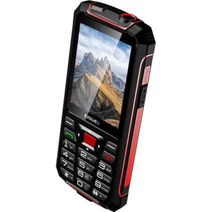 Evolveo - StrongPhone W4, veekindel Dual SIM-telefon, must/punane