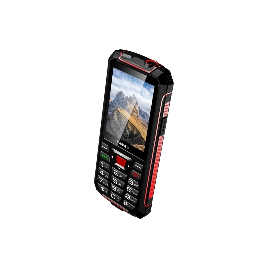 Evolveo - StrongPhone W4, veekindel Dual SIM-telefon, must/punane