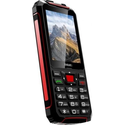 Evolveo - StrongPhone W4, veekindel Dual SIM-telefon, must/punane