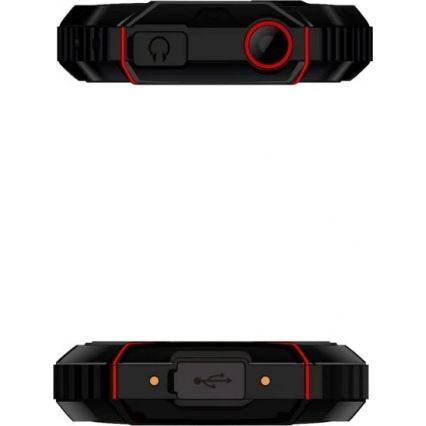 Evolveo - StrongPhone W4, veekindel Dual SIM-telefon, must/punane