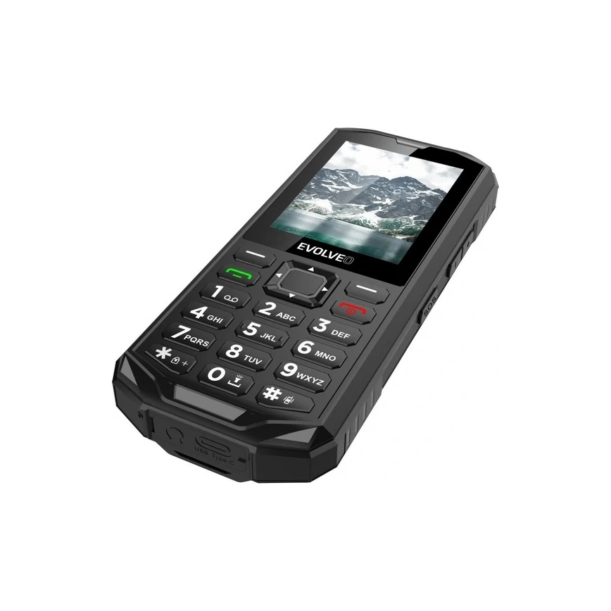 Evolveo - StrongPhone X5, veekindel Dual-SIM-telefon must/hall