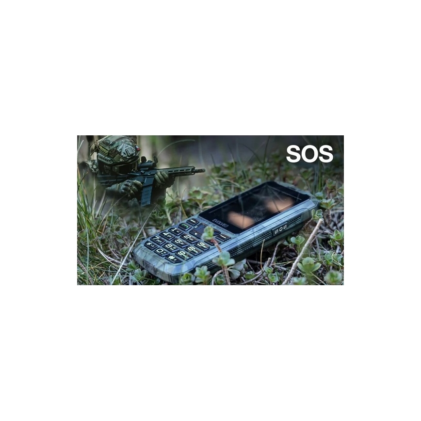 Evolveo - StrongPhone Z6, veekindel Dual-SIM-telefon jahikamuflaažiga