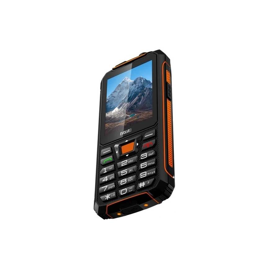 Evolveo - StrongPhone Z6, veekindel Dual SIM-telefon, must/oranž