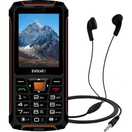 Evolveo - StrongPhone Z6, veekindel Dual SIM-telefon, must/oranž